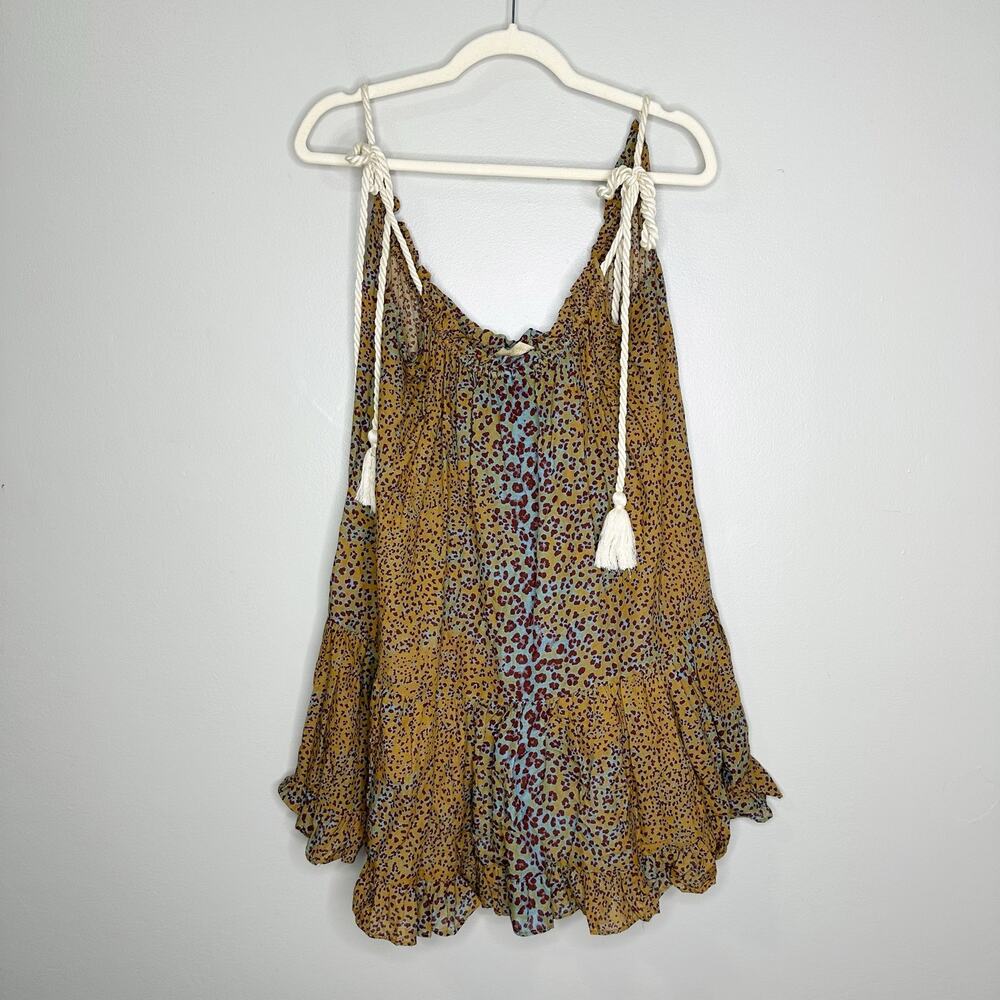 Ulla Johnson Trula Mini Swim Cover Up Ocelot Multi Leopard Print P XS